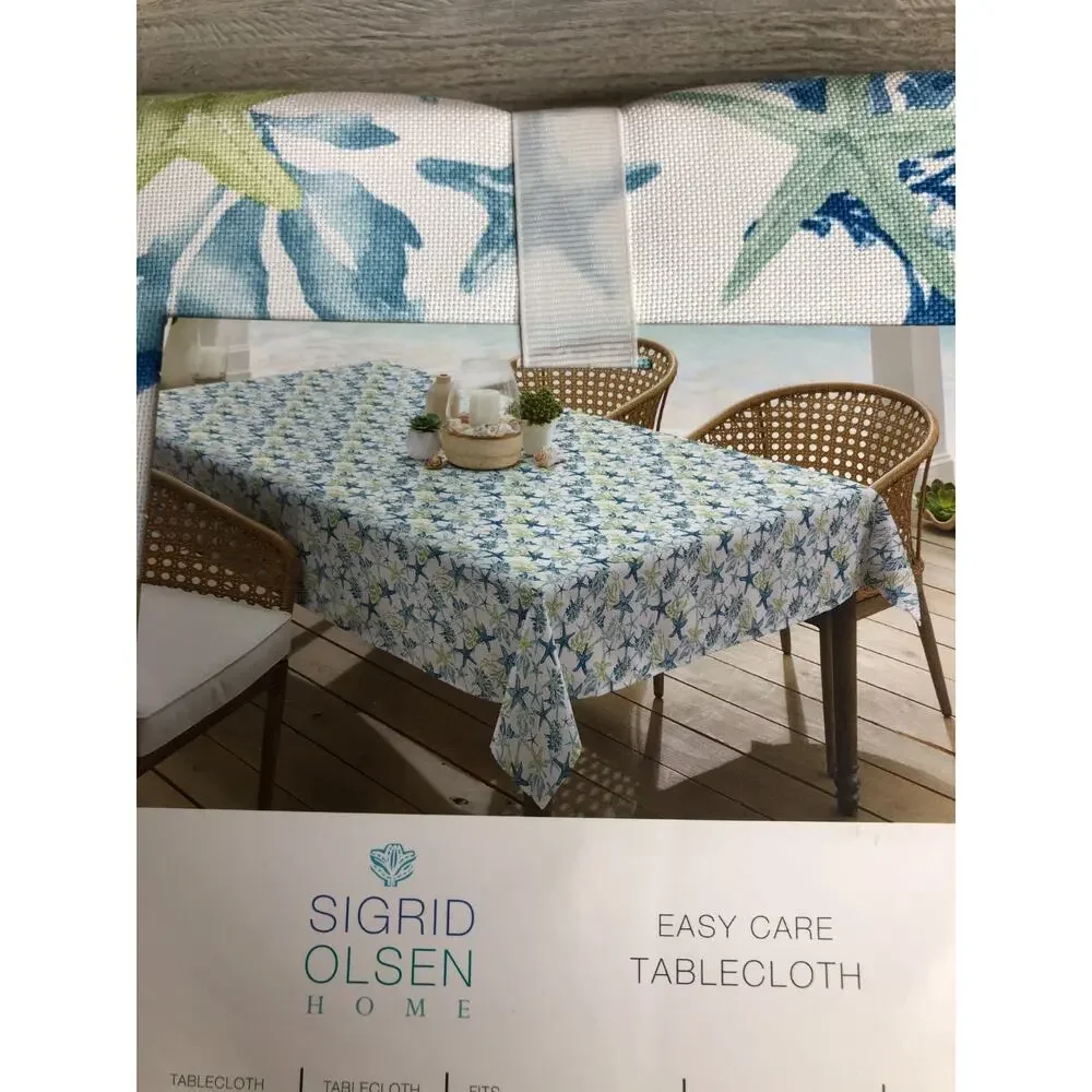 NEW Sigrid Olsen Indoor Outdoor Tablecloth 60